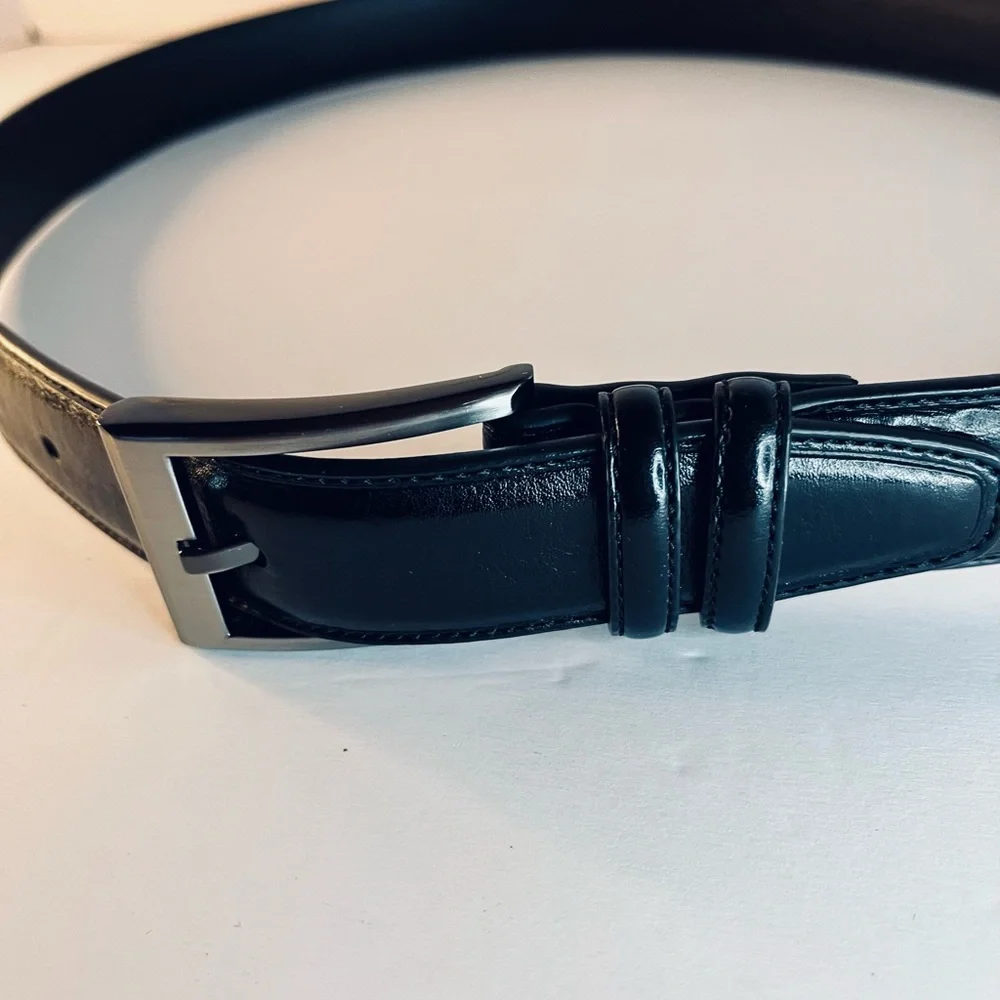 CHF Handcrafted Genuine Leather‎ Dress Belt Black Unisex Size 41”